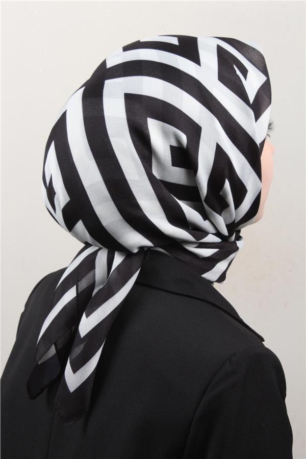 Nirvana Soft Eşarp 8113-2 Siyah-Beyaz