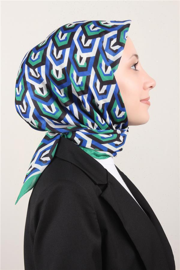 Nirvana Soft Eşarp 8114-11 Yeşil-Mavi