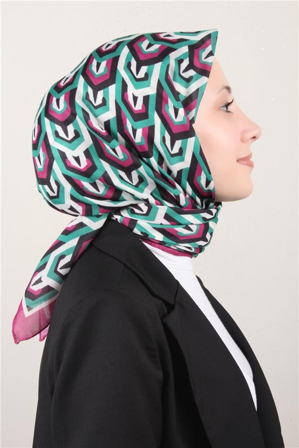 Nirvana Soft Eşarp 8114-5 Pembe-Yeşil