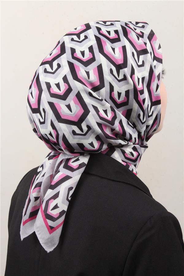 Nirvana Soft Eşarp 8114-6 Gri-Pembe