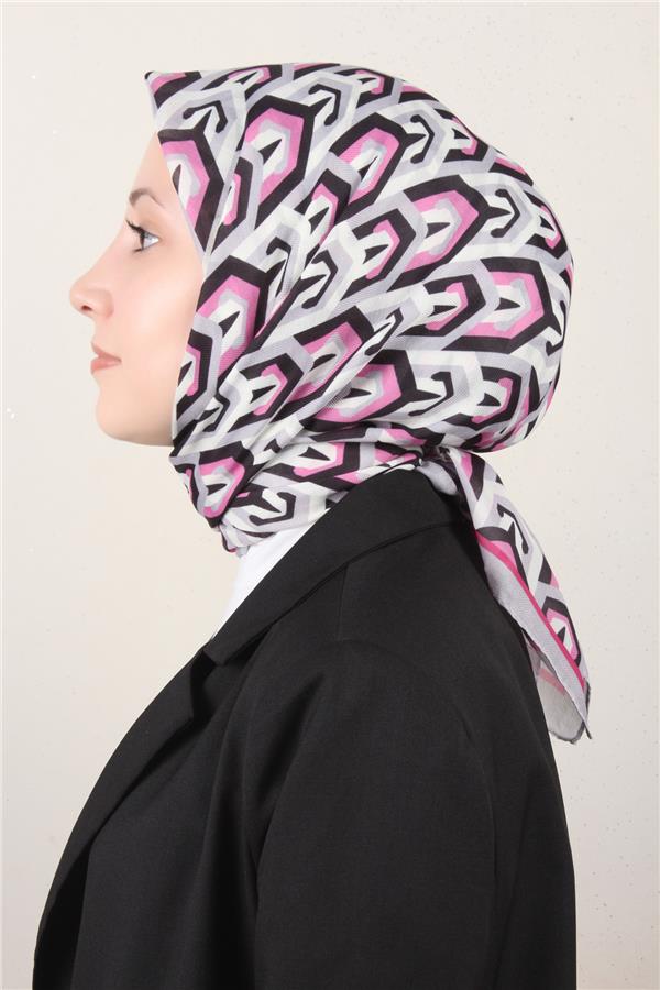 Nirvana Soft Eşarp 8114-6 Gri-Pembe