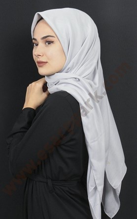 Pamuklu 140x140 Cm Eşarp 1070-11 Açık Gri