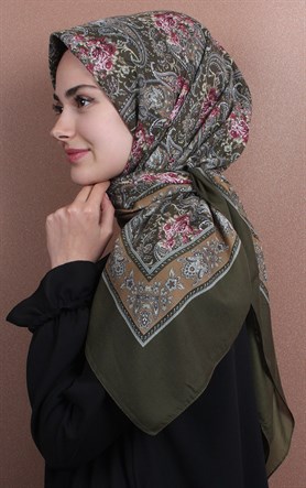 Pamuklu 140x140 Cm Eşarp 1072-8