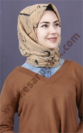 Pamuklu 140x140 Cm Eşarp 1092-4