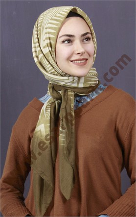 Pamuklu 140x140 Cm Eşarp 1094-3