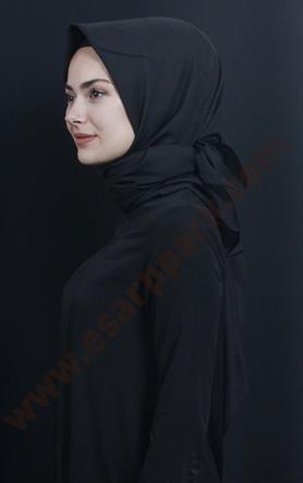 Pamuklu 140x140 Cm Eşarp 1096-23 Siyah