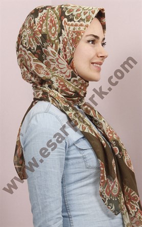 Pamuklu 140x140 Cm Eşarp 1097-14