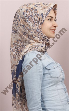 Pamuklu 140x140 Cm Eşarp 1097-7