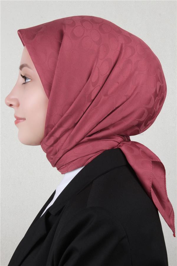 Pamuklu Jakar Eşarp 4114-1 Vişne Çürüğü