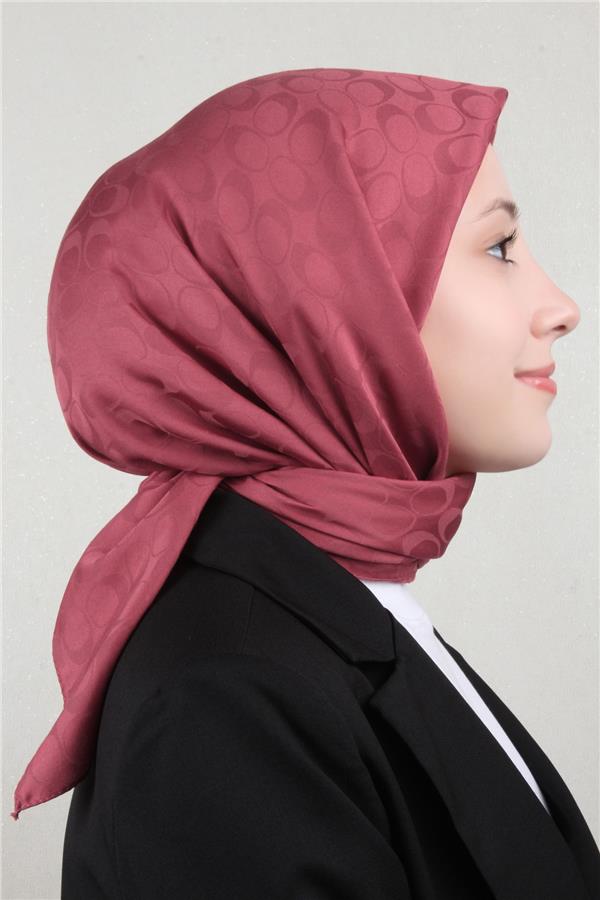 Pamuklu Jakar Eşarp 4114-1 Vişne Çürüğü