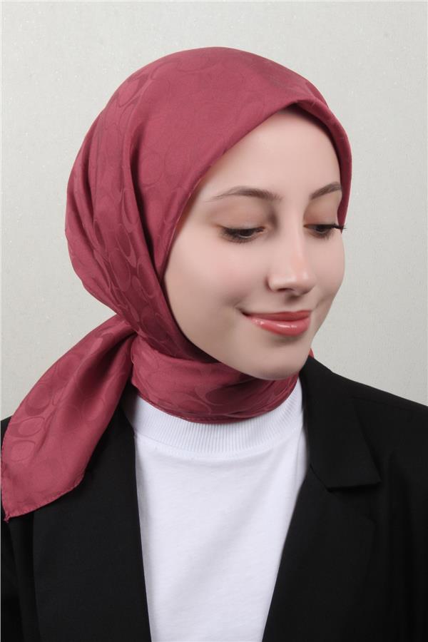 Pamuklu Jakar Eşarp 4114-1 Vişne Çürüğü