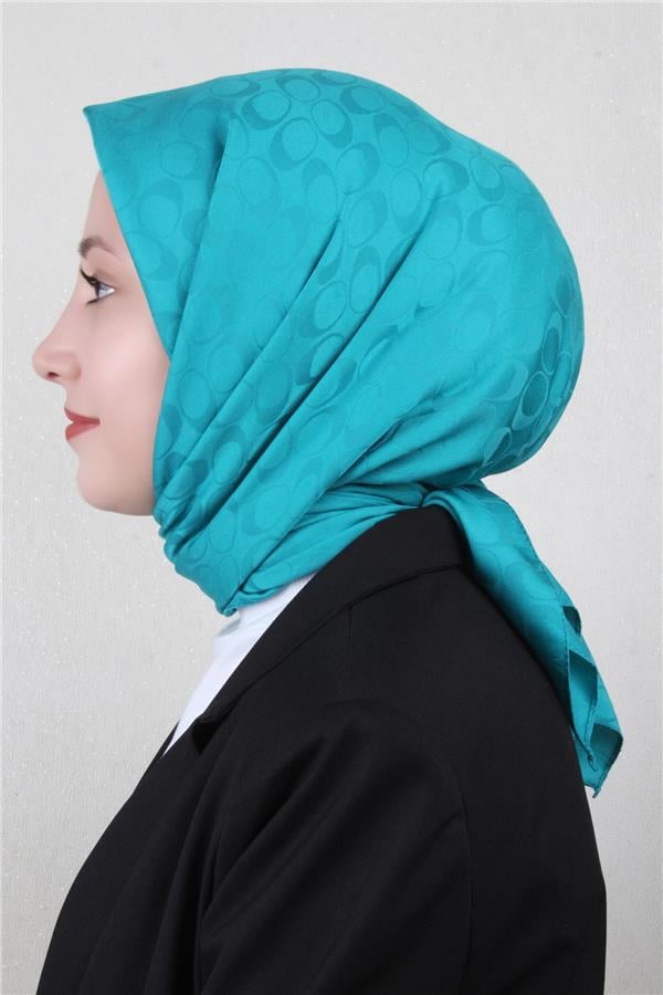 Pamuklu Jakar Eşarp 4114-11 Turkuaz