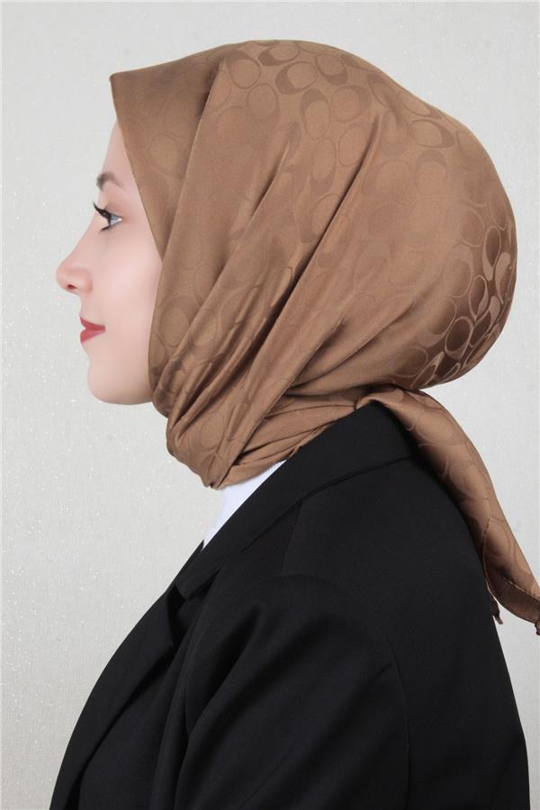 Pamuklu Jakar Eşarp 4114-12 Karamel