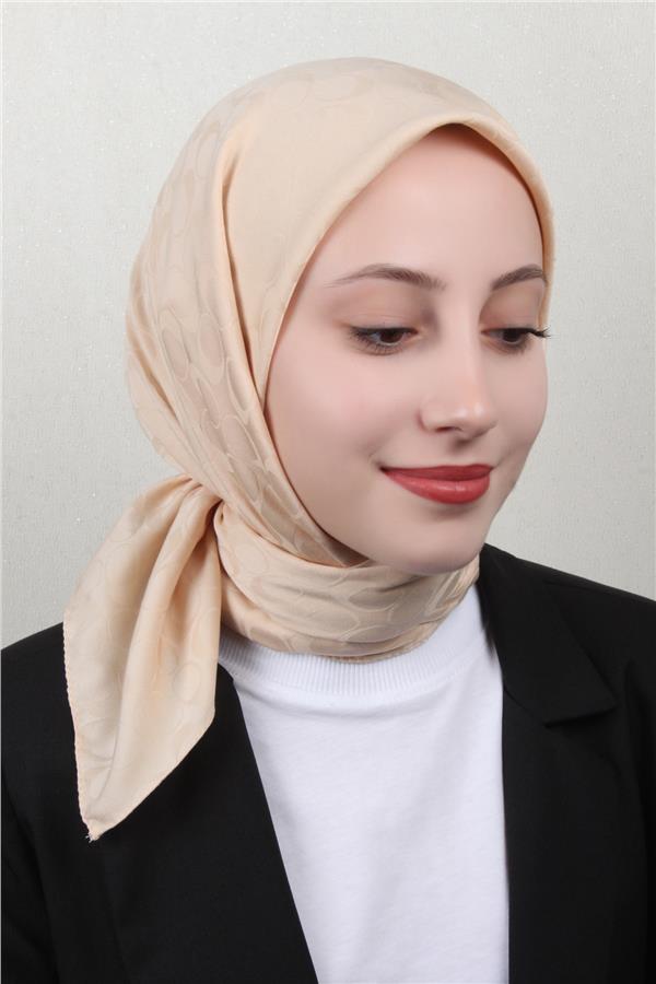 Pamuklu Jakar Eşarp 4114-14 Nude