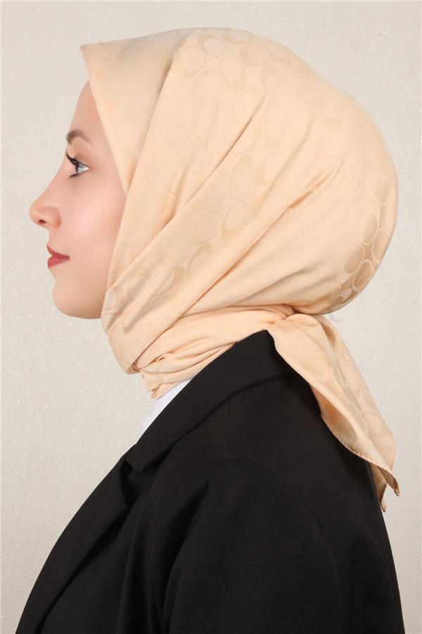 Pamuklu Jakar Eşarp 4114-14 Nude