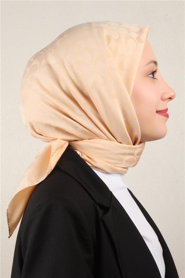 Pamuklu Jakar Eşarp 4114-14 Nude