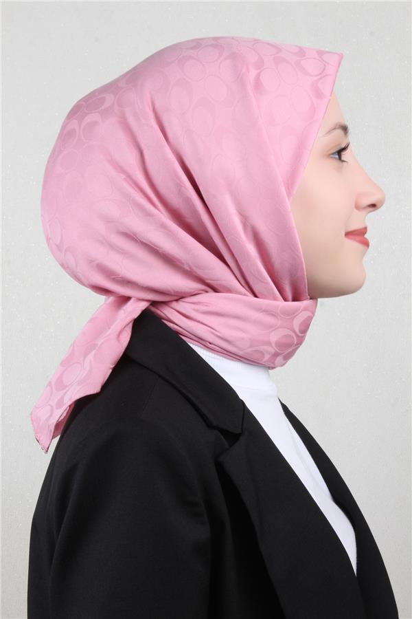 Pamuklu Jakar Eşarp 4114-18 Pembe