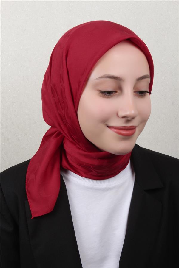 Pamuklu Jakar Eşarp 4114-25 Kırmızı