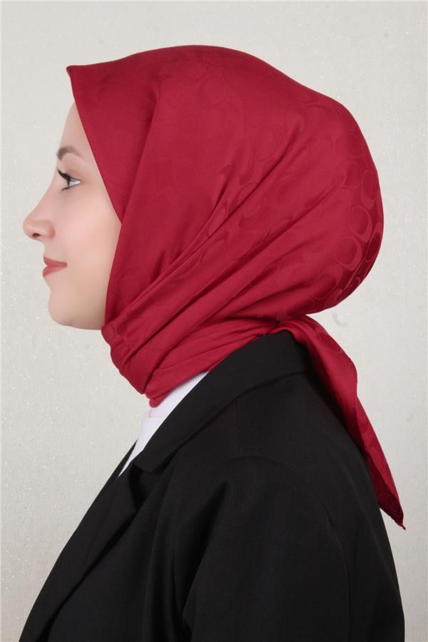 Pamuklu Jakar Eşarp 4114-25 Kırmızı
