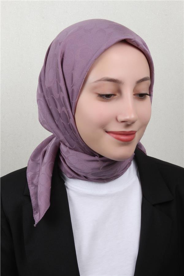 Pamuklu Jakar Eşarp 4114-27 İncir Moru