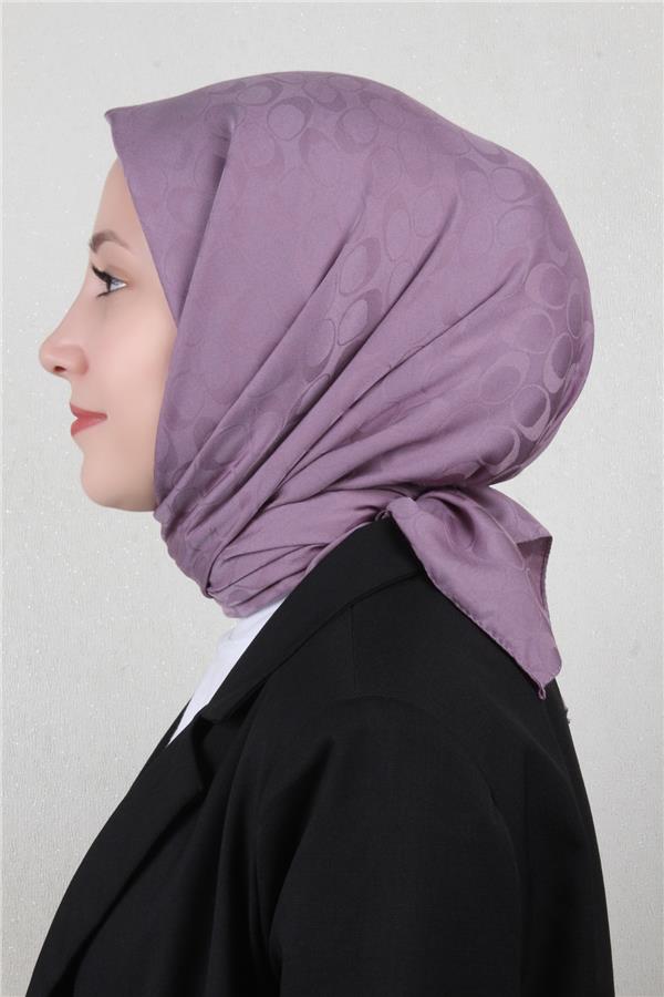 Pamuklu Jakar Eşarp 4114-27 İncir Moru