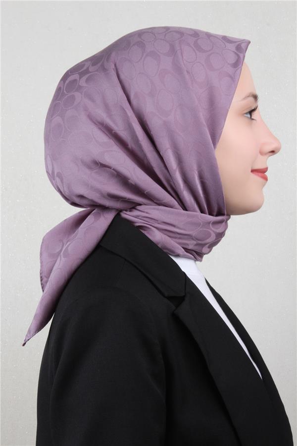 Pamuklu Jakar Eşarp 4114-27 İncir Moru