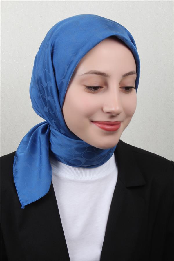 Pamuklu Jakar Eşarp 4114-28 Mavi