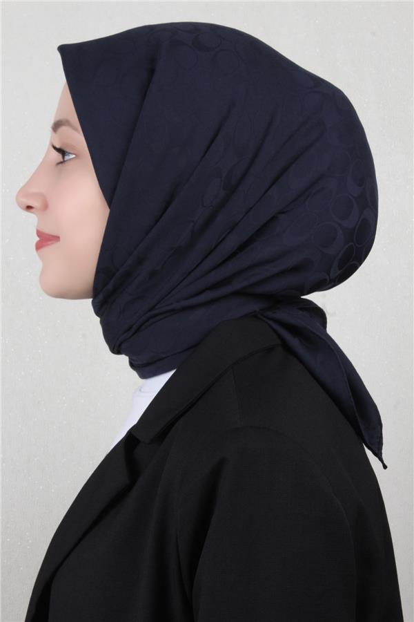 Pamuklu Jakar Eşarp 4114-29 Lacivert