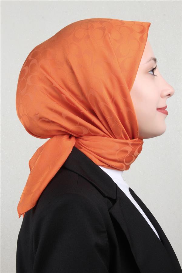Pamuklu Jakar Eşarp 4114-3 Orange