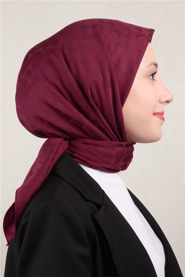 Pamuklu Jakar Eşarp 4114-30 Bordo