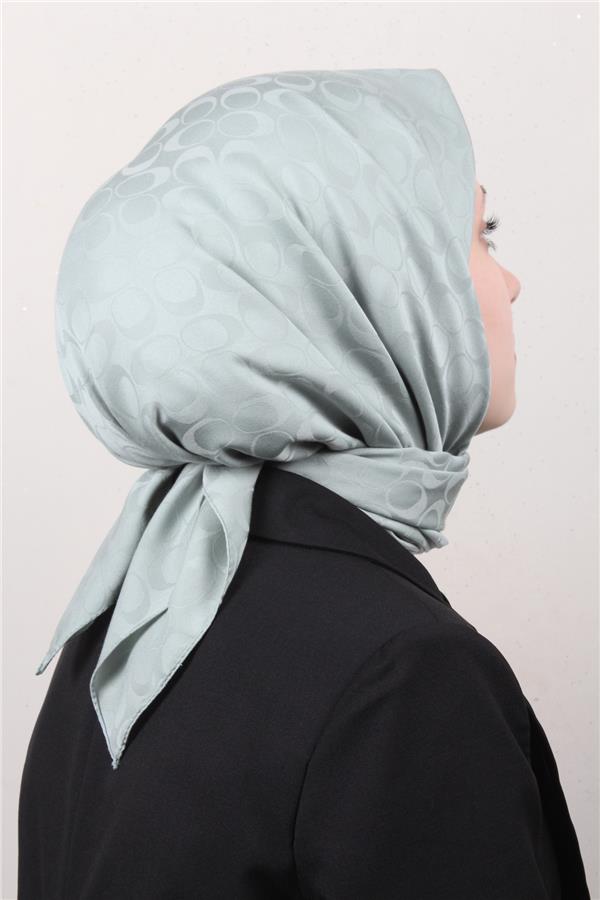 Pamuklu Jakar Eşarp 4114-31 Su Yeşili