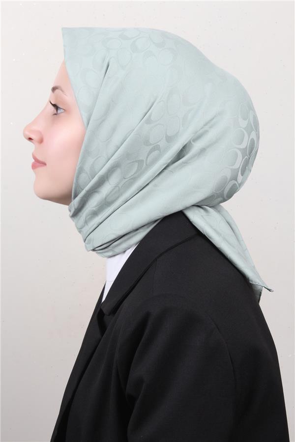 Pamuklu Jakar Eşarp 4114-31 Su Yeşili
