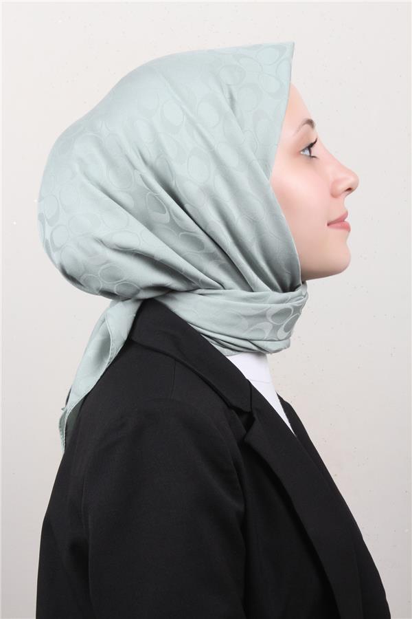 Pamuklu Jakar Eşarp 4114-31 Su Yeşili