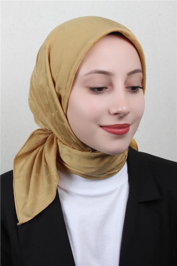 Pamuklu Jakar Eşarp 4114-5 Hardal