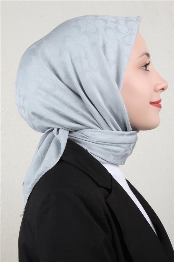 Pamuklu Jakar Eşarp 4114-6 Gri