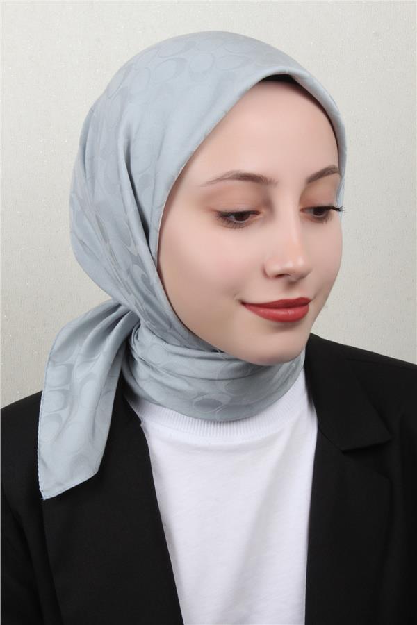 Pamuklu Jakar Eşarp 4114-6 Gri