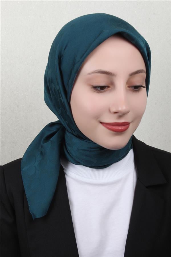 Pamuklu Jakar Eşarp 4114-7 Petrol Mavisi