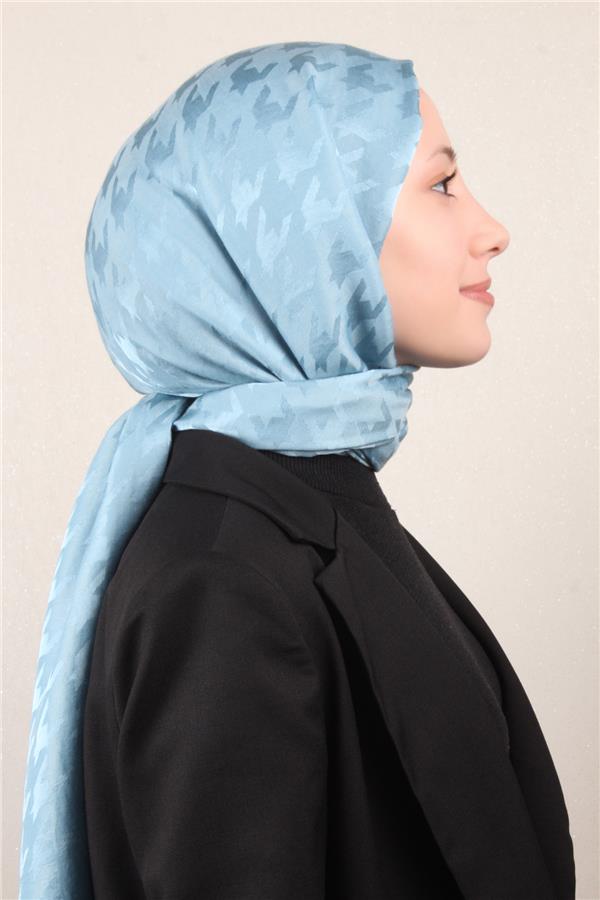 Pamuklu Jakar Şal 4110-11 Açık Mavi