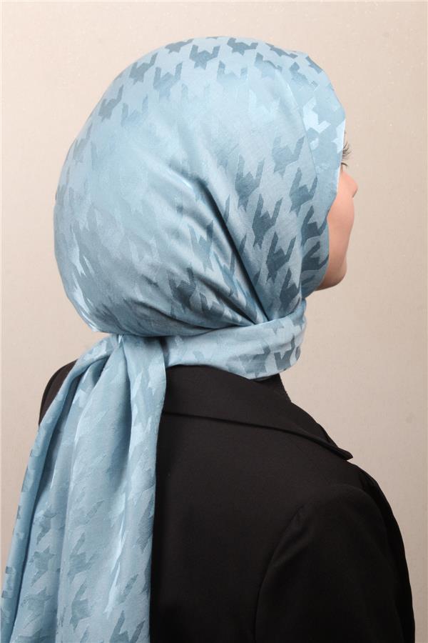 Pamuklu Jakar Şal 4110-11 Açık Mavi