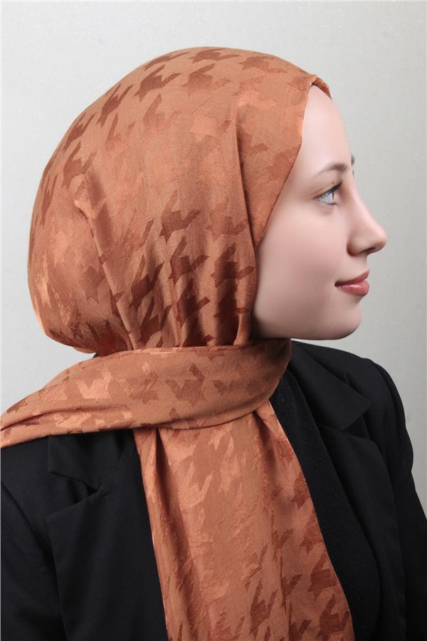 Pamuklu Jakar Şal 4110-14 Kiremit