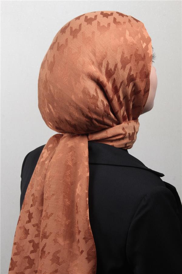 Pamuklu Jakar Şal 4110-14 Kiremit