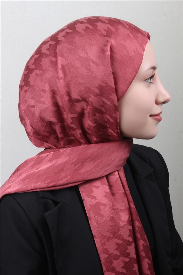 Pamuklu Jakar Şal 4110-3 Gül Kurusu