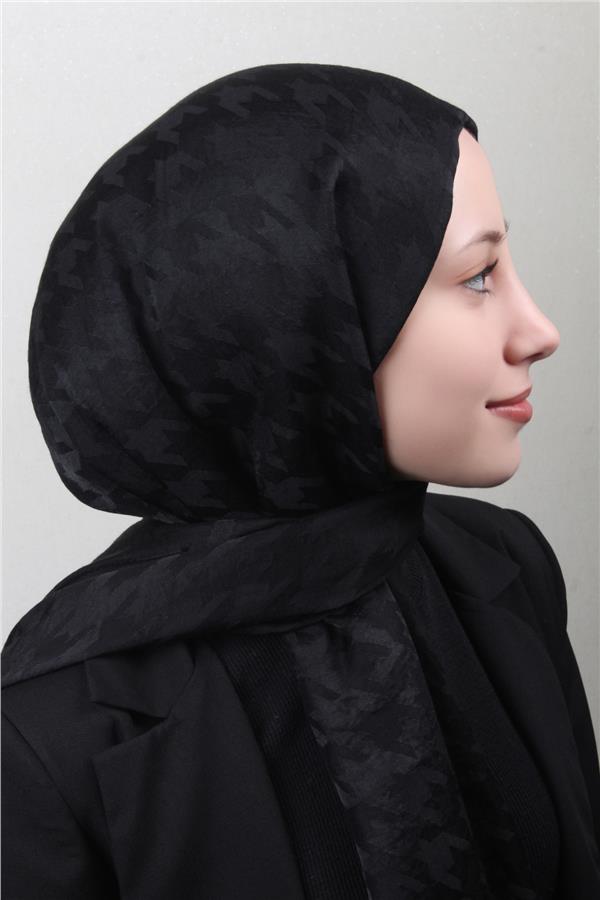 Pamuklu Jakar Şal 4110-4 Siyah