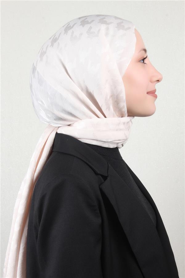 Pamuklu Jakar Şal 4110-5 Kemik