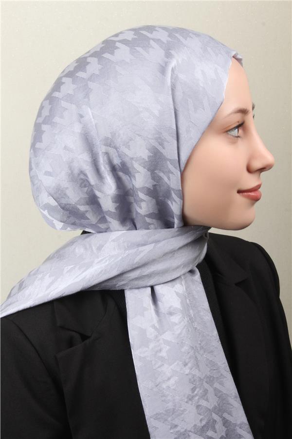 Pamuklu Jakar Şal 4110-7 Gümüş