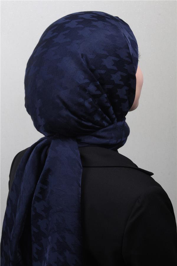 Pamuklu Jakar Şal 4110-9 Lacivert