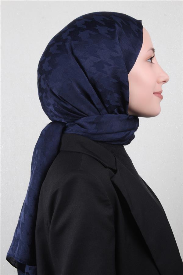 Pamuklu Jakar Şal 4110-9 Lacivert