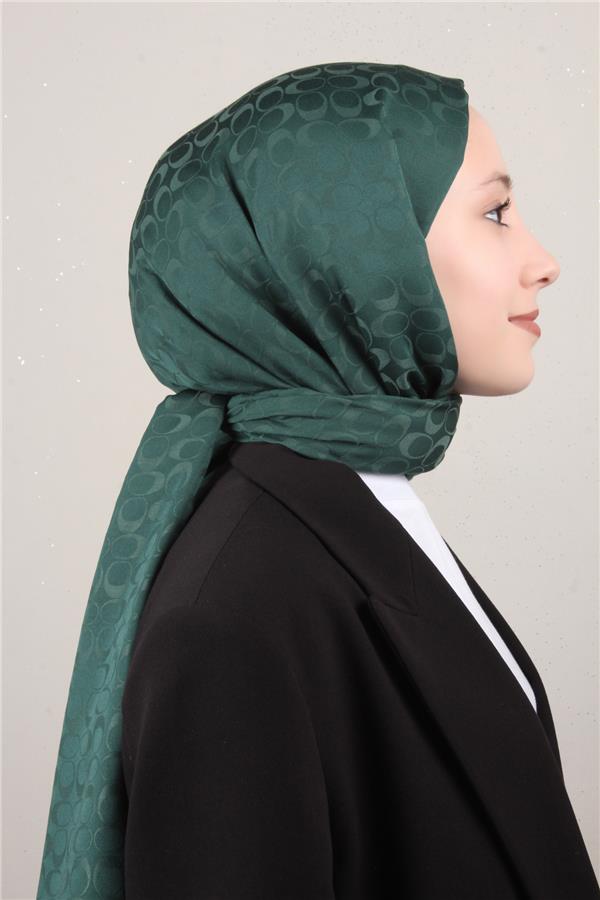 Pamuklu Jakar Şal 4113-11 Zümrüt