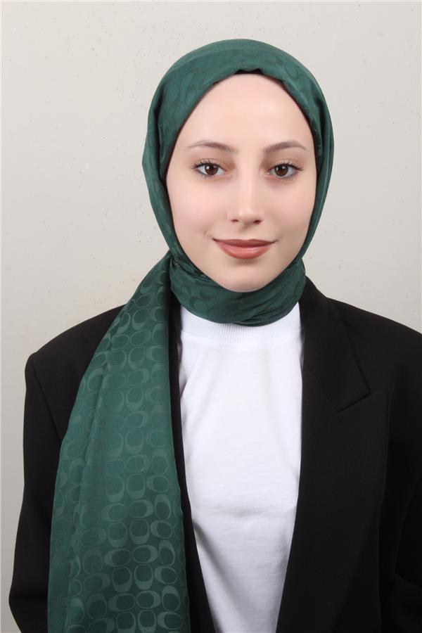 Pamuklu Jakar Şal 4113-11 Zümrüt