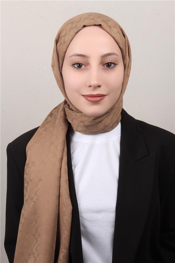 Pamuklu Jakar Şal 4113-12 Karamel